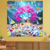 Kristallen Boom van Licht Canvas Afdruk (Insitu (Woonkamer))