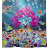 Kristallen boom van licht douchegordijn (Voorkant)