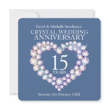 Kristallen bruiloft hart 15 jaar feest