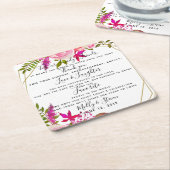 kristallen bruiloft rozen feest / bruiloft Dank u Kartonnen Onderzetters (Schuin)