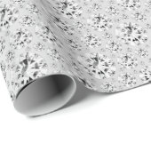 Kristallen Diamond Grey Silver Metal Confetti Stip Cadeaupapier (Rol Hoek)