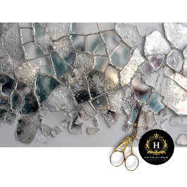 Kristallen Dragonschaal Glas Decoupage Ontwerp Tissuepapier