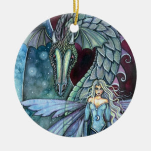 Kristallen Drakenornament van Molly Harrison Keramisch Ornament