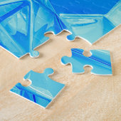 Kristallen driehoek, 3D gerenderde achtergrond. Legpuzzel (Zijkant)