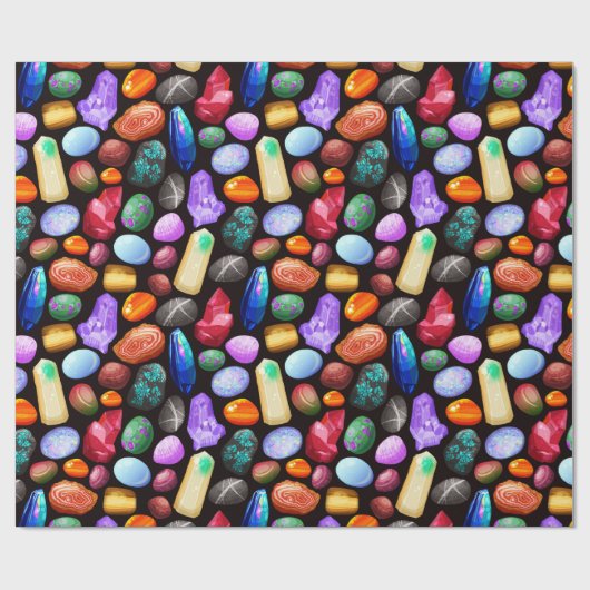 Kristallen/edelstenen Cadeaupapier (Vlak)