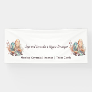 Kristallen en Bloemen Uw Bedrijfsnaam Spandoek