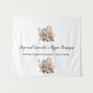 Kristallen en bloemen wandkleed