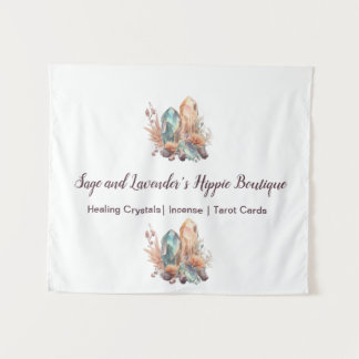 Kristallen en bloemen wandkleed