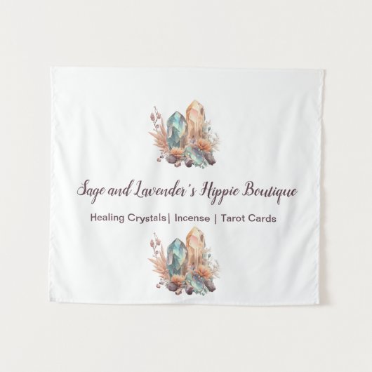 Kristallen en bloemen wandkleed (Voorkant (horizontaal))