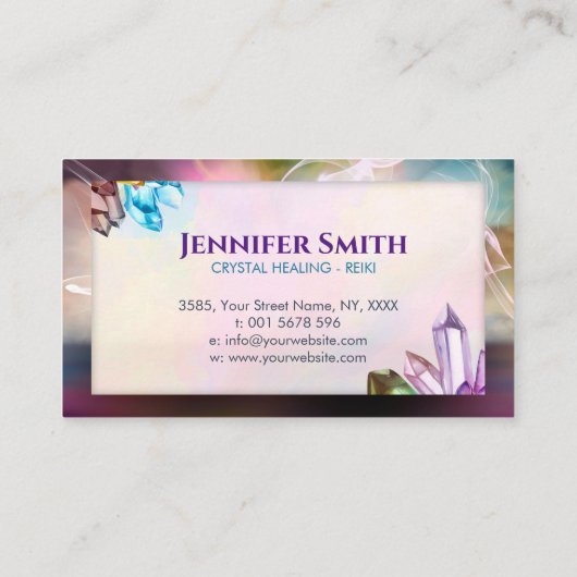 Kristallen en Edelstenen Energiestroom Visitekaartje (Achterkant)