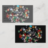 Kristallen en edelstenen in de vorm van schillen visitekaartje (Voorkant / Achterkant)