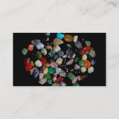 Kristallen en edelstenen in de vorm van schillen visitekaartje (Achterkant)
