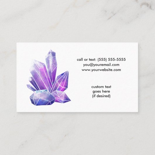 Kristallen en Succulenten Kristalenergieverwarmer Visitekaartje (Achterkant)