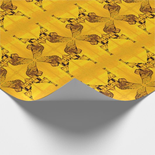 Kristallen Engel op Goud Geometrisch Verpakkend Do Cadeaupapier (Hoek)