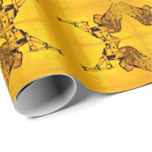 Kristallen Engel op Goud Geometrisch Verpakkend Do Cadeaupapier (Rol Hoek)