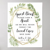 kristallen gebladerte groene hart gast boek bruilo poster (Voorkant)