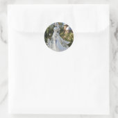 Kristallen glazen prinses met witte jurk ronde sticker (Tas)