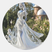 Kristallen glazen prinses met witte jurk