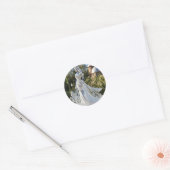Kristallen glazen prinses met witte jurk ronde sticker (Envelop)