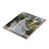 Kristallen glazen prinses met witte jurk tegeltje (Zijkant)