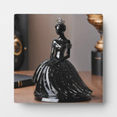 Kristallen glazen prinses met zwarte jurk fotoplaat (Voorkant)