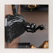 Kristallen glazen prinses met zwarte jurk legpuzzel (Horizontaal)