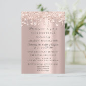 Kristallen Glitter Drijft Roos Vrijgezellenfeest B Kaart (Staand voorkant)