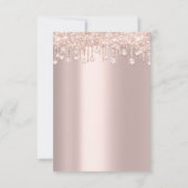 Kristallen Glitter Drijft Roos Vrijgezellenfeest B Kaart (Achterkant)