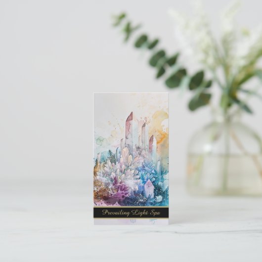 *~* Kristallen Gouden Regenboog QR Drip AP90 Artsy Visitekaartje (Staand voorkant)