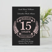 Kristallen huwelijksjubileum 15 jaar kaart (Staand voorkant)