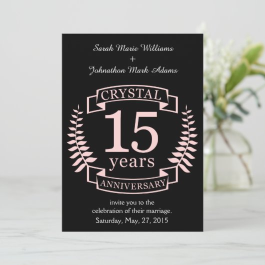 Kristallen huwelijksjubileum 15 jaar kaart (Staand voorkant)