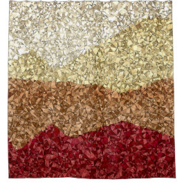 Kristallen in aardtonen, lagen douchegordijn