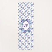 Kristallen In Blauw Paarse en Groen Yogamat (Voorkant)