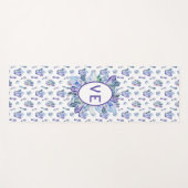 Kristallen In Blauw Paarse en Groen Yogamat (Voorkant (horizontaal))