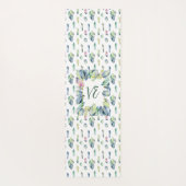 Kristallen in groen blauw en roze yogamat (Achterkant)