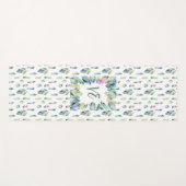 Kristallen in groen blauw en roze yogamat (Voorkant (horizontaal))