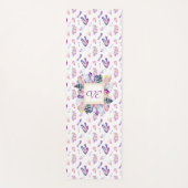 Kristallen in roze en blauw yogamat (Voorkant)