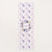 Kristallen in roze en blauw yogamat (Achterkant)