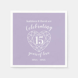 Kristallen jubileum 15 jaar liefde servetten