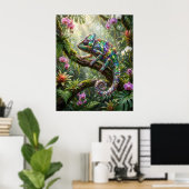 Kristallen Kameleon Jungle Glow Poster (Thuiskantoor)