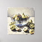 *~*Kristallen kom SC6 Stilleven Fruit Art Gift Canvas Afdruk (Voorkant)