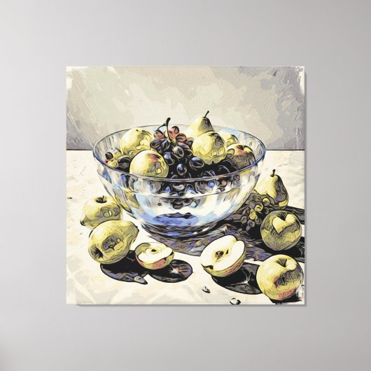 *~*Kristallen kom SC6 Stilleven Fruit Art Gift Canvas Afdruk (Voorkant)
