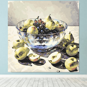 *~*Kristallen kom SC6 Stilleven Fruit Art Gift Canvas Afdruk