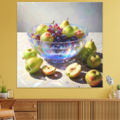 *~*Kristallen kom Stilleven Fruit Art Gift SC6 Canvas Afdruk (Insitu (Woonkamer))