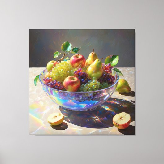 *~* Kristallen kom Stilleven Fruit SC6 Canvas Afdruk (Voorkant)