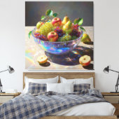 *~* Kristallen kom Stilleven Fruit SC6 Canvas Afdruk (Insitu (Slaapkamer))