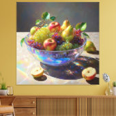 *~* Kristallen kom Stilleven Fruit SC6 Canvas Afdruk (Insitu (Woonkamer))