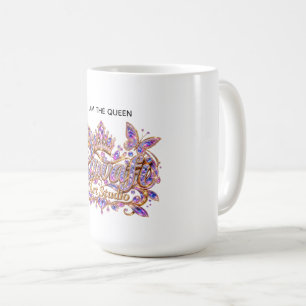 Kristallen Koningin Roze Bloemrijke Elegantie Koffiemok