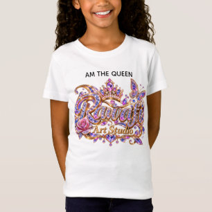 Kristallen Koningin Roze Bloemrijke Elegantie T-shirt