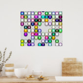 Kristallen Kunstkleuren Kogels 12 x 10 Poster (Keuken)